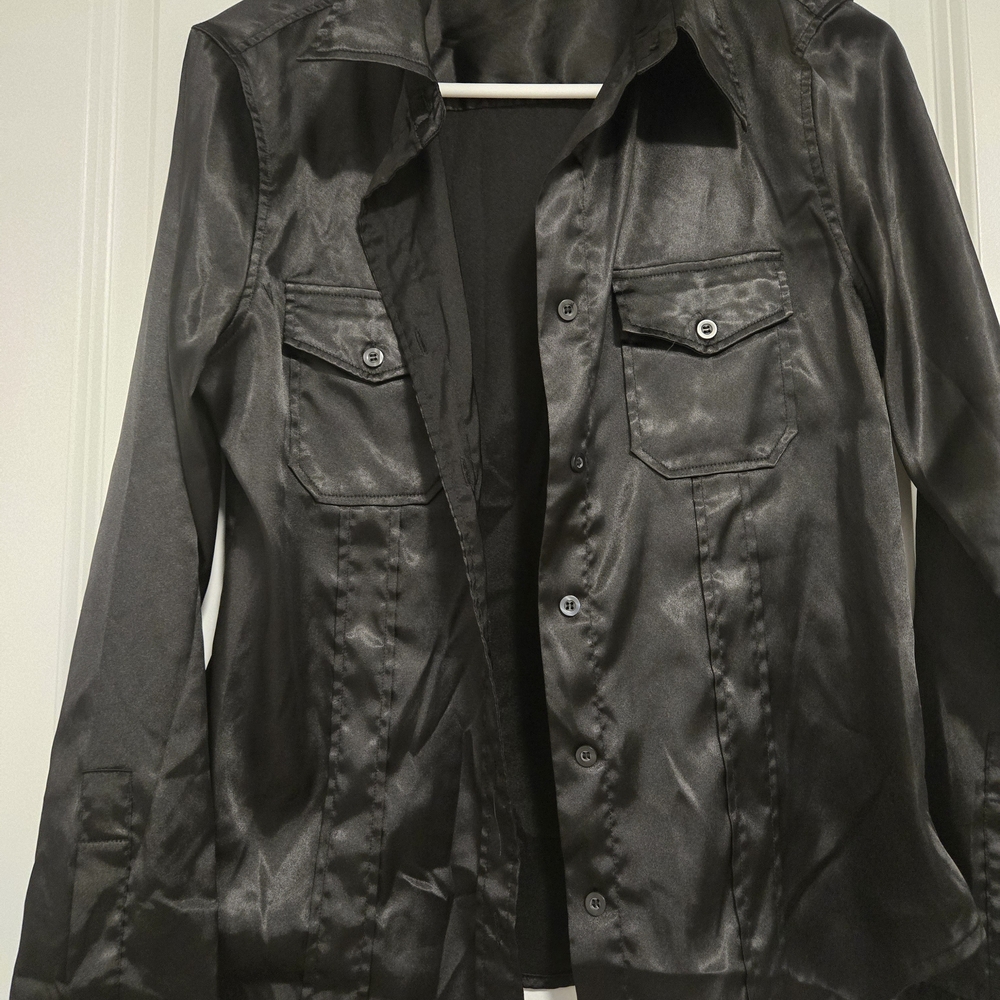Suzy Shier Shiny Black Blazer